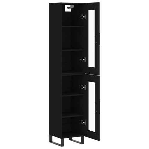 vidaXL Highboard Schwarz 34,5x34x180 cm Holzwerkstoff