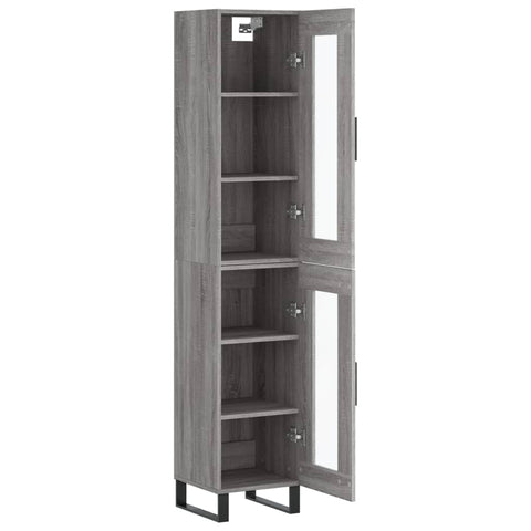 Highboard Grau Sonoma 34,5x34x180 cm Holzwerkstoff