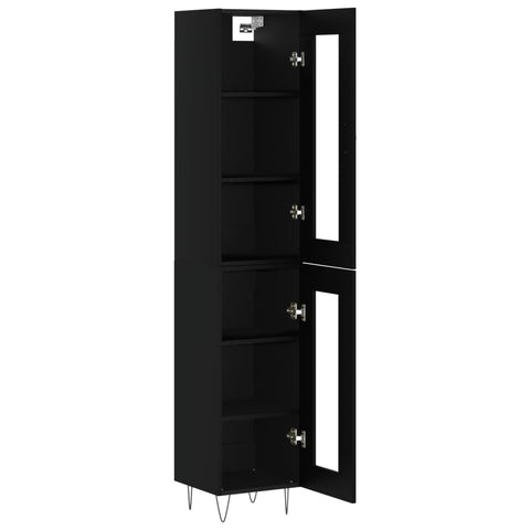 vidaXL Highboard Schwarz 34,5x34x180 cm Holzwerkstoff