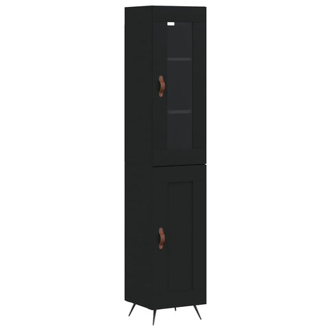 Highboard Schwarz 34,5x34x180 cm Holzwerkstoff