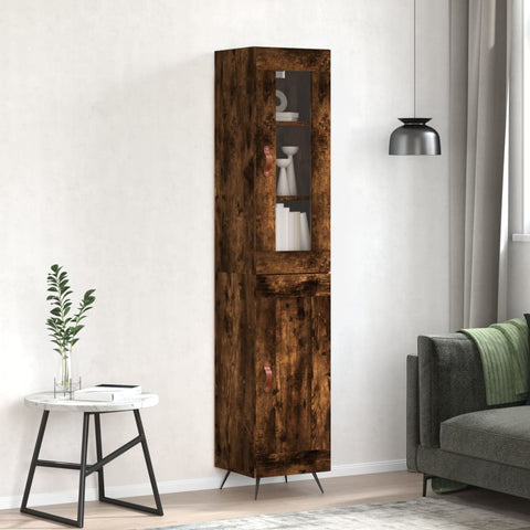 Highboard Räuchereiche 34,5x34x180 cm Holzwerkstoff