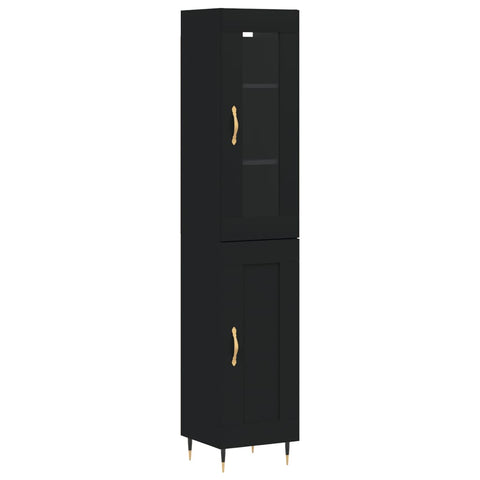 vidaXL Highboard Schwarz 34,5x34x180 cm Holzwerkstoff