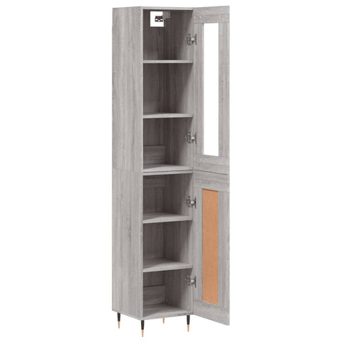 vidaXL Highboard Grau Sonoma 34,5x34x180 cm Holzwerkstoff