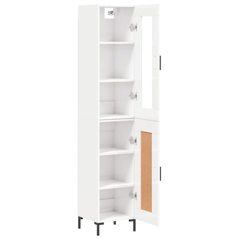 vidaXL Highboard Hochglanz-Weiß 34,5x34x180 cm Holzwerkstoff