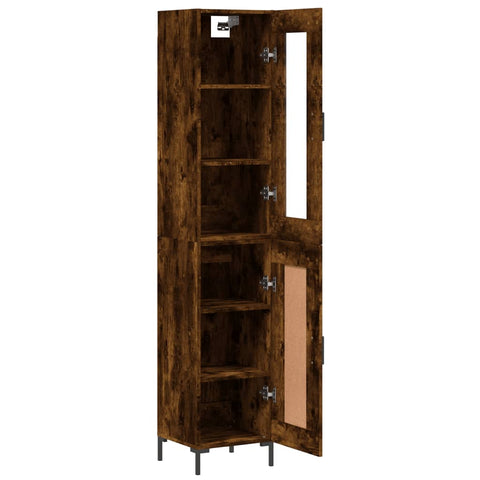 vidaXL Highboard Räuchereiche 34,5x34x180 cm Holzwerkstoff