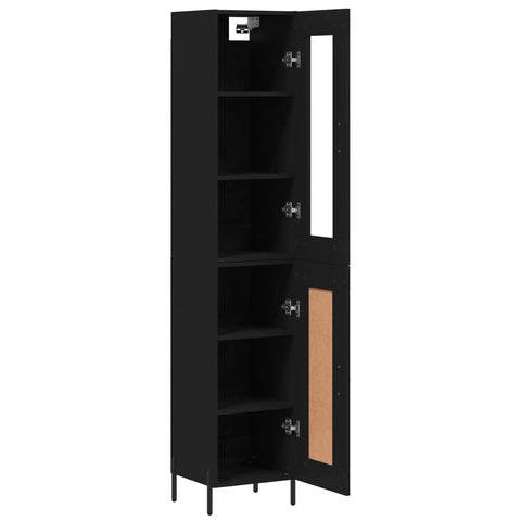 vidaXL Highboard Schwarz 34,5x34x180 cm Holzwerkstoff