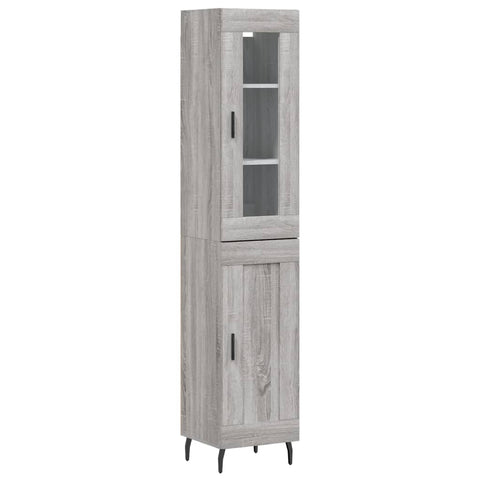 vidaXL Highboard Grau Sonoma 34,5x34x180 cm Holzwerkstoff