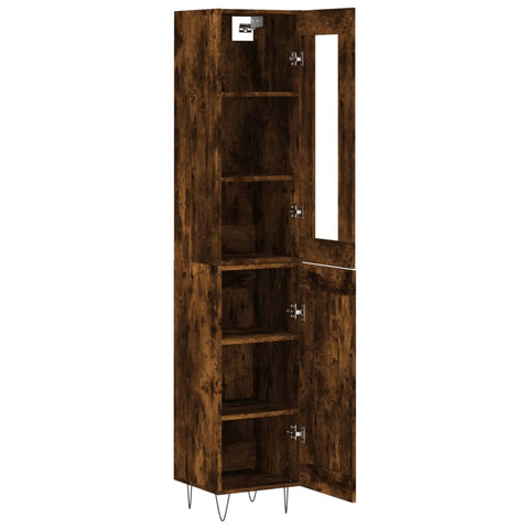 vidaXL Highboard Räuchereiche 34,5x34x180 cm Holzwerkstoff