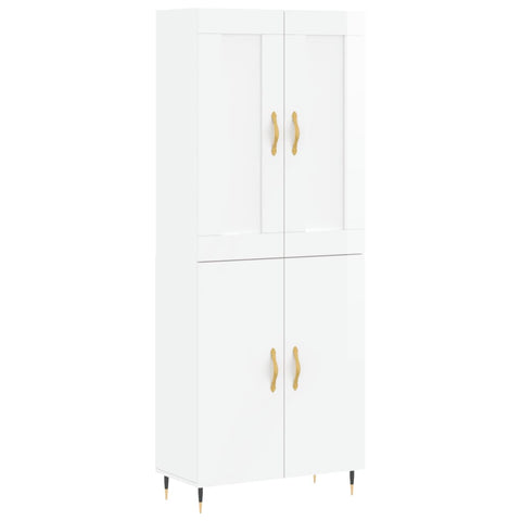 vidaXL Highboard Hochglanz-Weiß 69,5x34x180 cm Holzwerkstoff