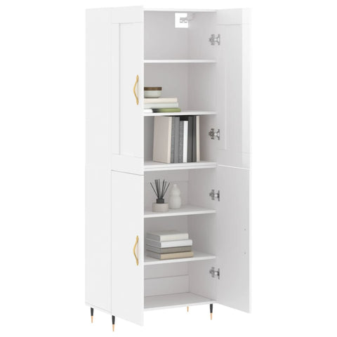 vidaXL Highboard Hochglanz-Weiß 69,5x34x180 cm Holzwerkstoff