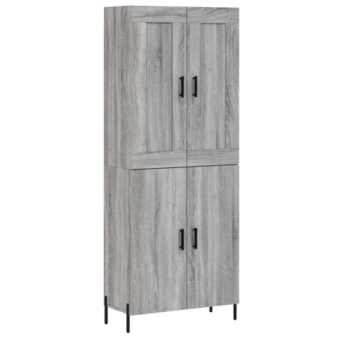 Highboard Grau Sonoma 69,5x34x180 cm Holzwerkstoff