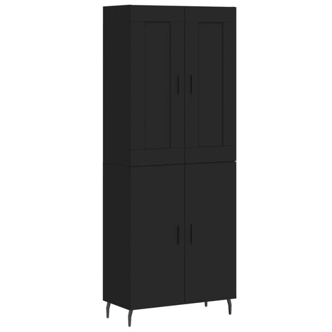 vidaXL Highboard Schwarz 69,5x34x180 cm Holzwerkstoff