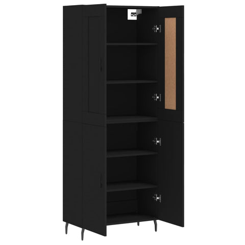 vidaXL Highboard Schwarz 69,5x34x180 cm Holzwerkstoff