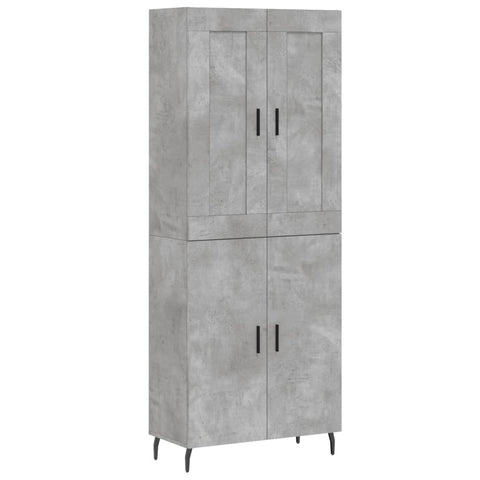 vidaXL Highboard Betongrau 69,5x34x180 cm Holzwerkstoff