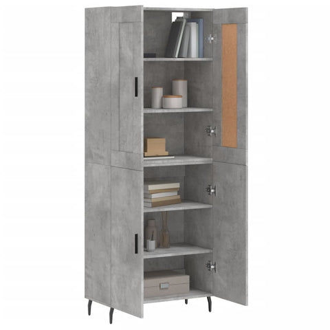 vidaXL Highboard Betongrau 69,5x34x180 cm Holzwerkstoff