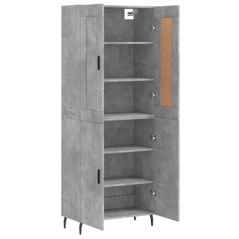 vidaXL Highboard Betongrau 69,5x34x180 cm Holzwerkstoff