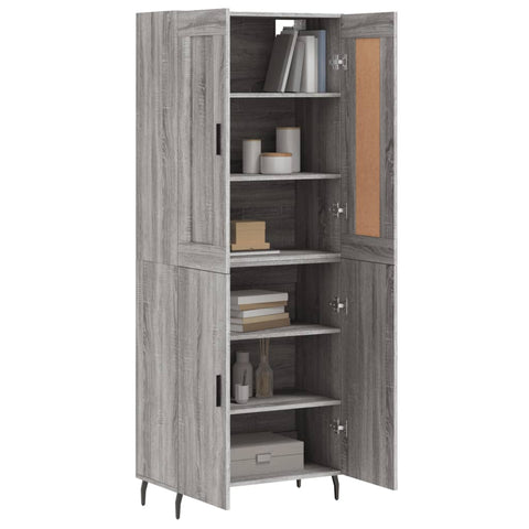 Highboard Grau Sonoma 69,5x34x180 cm Holzwerkstoff