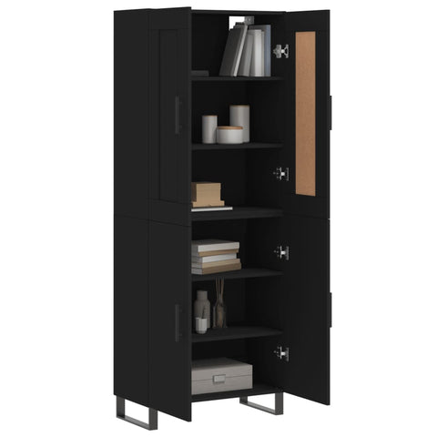 vidaXL Highboard Schwarz 69,5x34x180 cm Holzwerkstoff