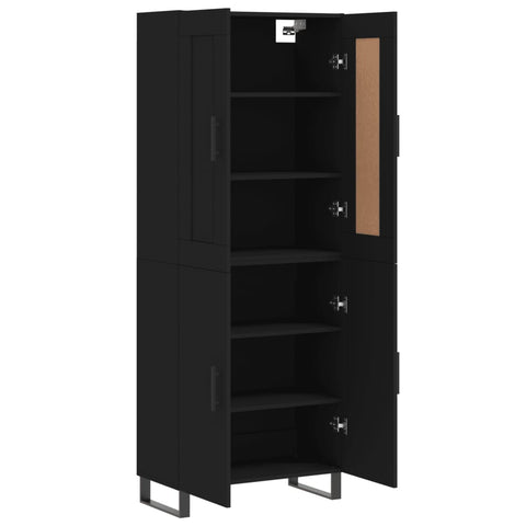 vidaXL Highboard Schwarz 69,5x34x180 cm Holzwerkstoff