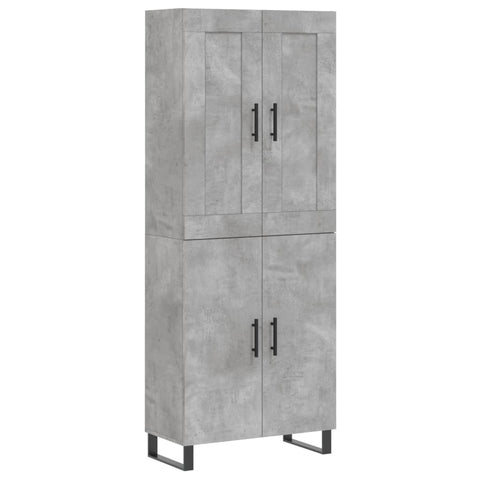 vidaXL Highboard Betongrau 69,5x34x180 cm Holzwerkstoff