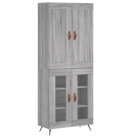 vidaXL Highboard Grau Sonoma 69,5x34x180 cm Holzwerkstoff