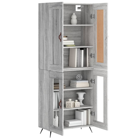 vidaXL Highboard Grau Sonoma 69,5x34x180 cm Holzwerkstoff