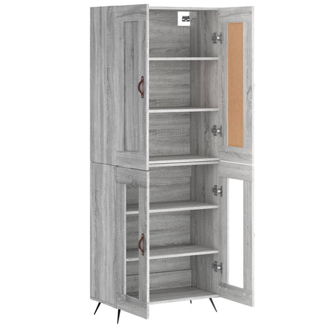 vidaXL Highboard Grau Sonoma 69,5x34x180 cm Holzwerkstoff