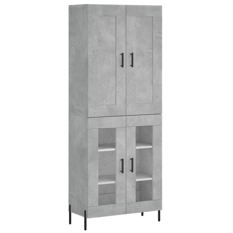 Highboard Betongrau 69,5x34x180 cm Holzwerkstoff