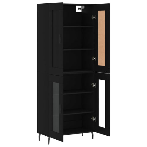 vidaXL Highboard Schwarz 69,5x34x180 cm Holzwerkstoff