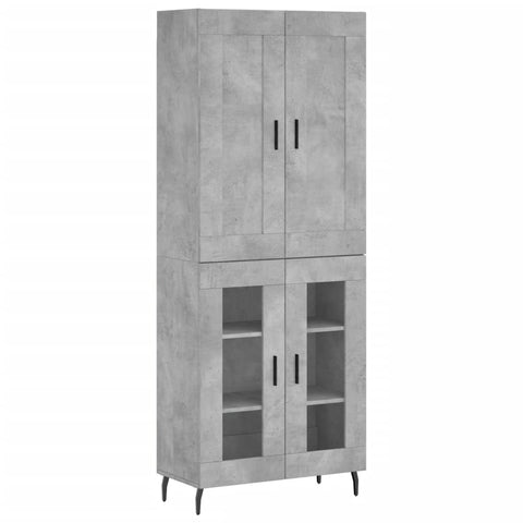 vidaXL Highboard Betongrau 69,5x34x180 cm Holzwerkstoff