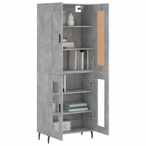 vidaXL Highboard Betongrau 69,5x34x180 cm Holzwerkstoff