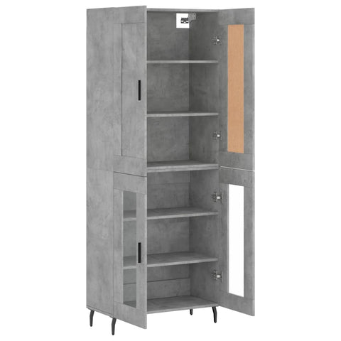 vidaXL Highboard Betongrau 69,5x34x180 cm Holzwerkstoff