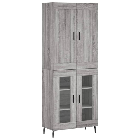 vidaXL Highboard Grau Sonoma 69,5x34x180 cm Holzwerkstoff