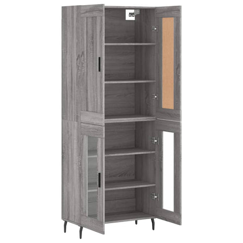 vidaXL Highboard Grau Sonoma 69,5x34x180 cm Holzwerkstoff