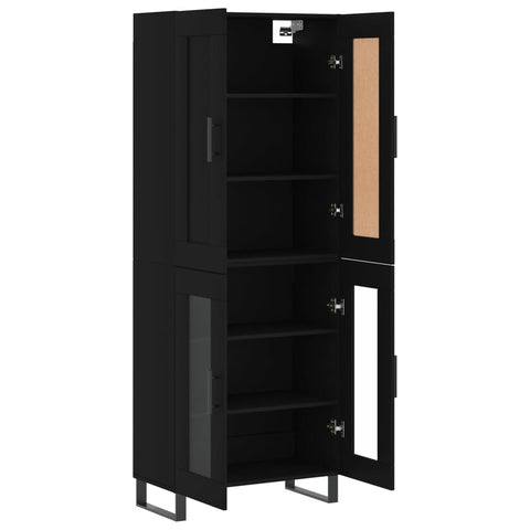 vidaXL Highboard Schwarz 69,5x34x180 cm Holzwerkstoff