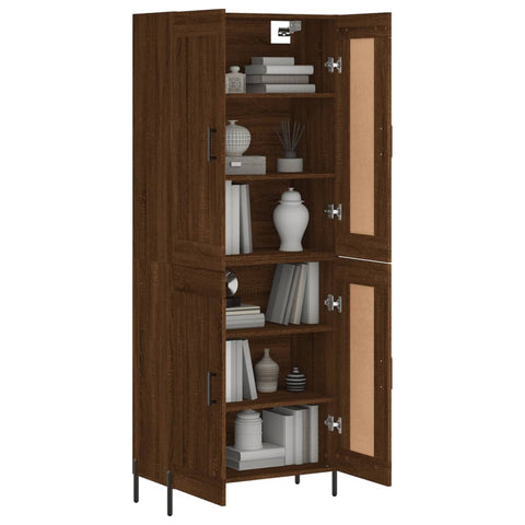 Highboard Braun Eichen-Optik 69,5x34x180 cm Holzwerkstoff