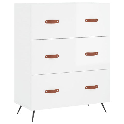 vidaXL Highboard Hochglanz-Weiß 69,5x34x180 cm Holzwerkstoff