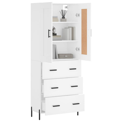 vidaXL Highboard Weiß 69,5x34x180 cm Holzwerkstoff