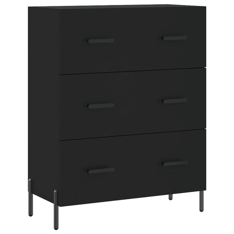 Highboard Schwarz 69,5x34x180 cm Holzwerkstoff