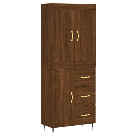 vidaXL Highboard Braun Eichen-Optik 69,5x34x180 cm Holzwerkstoff