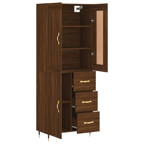 vidaXL Highboard Braun Eichen-Optik 69,5x34x180 cm Holzwerkstoff