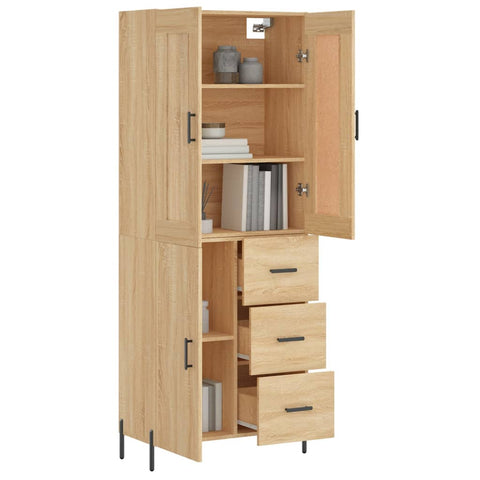 vidaXL Highboard Sonoma-Eiche 69,5x34x180 cm Holzwerkstoff