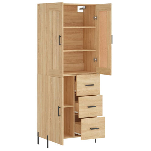 vidaXL Highboard Sonoma-Eiche 69,5x34x180 cm Holzwerkstoff