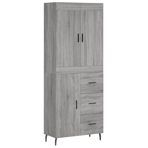 vidaXL Highboard Grau Sonoma 69,5x34x180 cm Holzwerkstoff