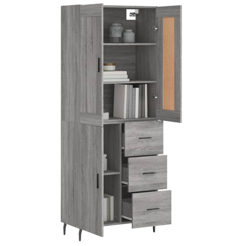 vidaXL Highboard Grau Sonoma 69,5x34x180 cm Holzwerkstoff