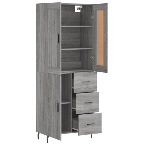 vidaXL Highboard Grau Sonoma 69,5x34x180 cm Holzwerkstoff