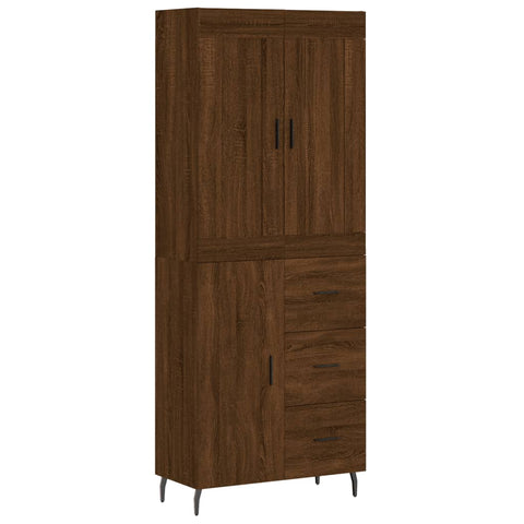 vidaXL Highboard Braun Eichen-Optik 69,5x34x180 cm Holzwerkstoff