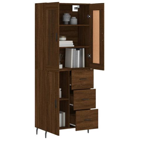 vidaXL Highboard Braun Eichen-Optik 69,5x34x180 cm Holzwerkstoff