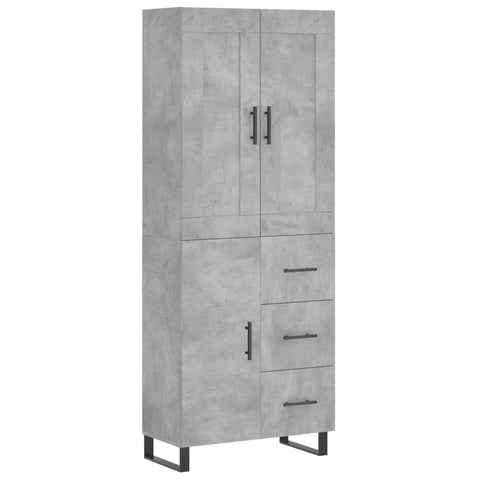 Highboard Betongrau 69,5x34x180 cm Holzwerkstoff