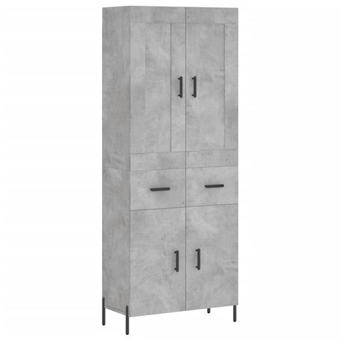 Highboard Betongrau 69,5x34x180 cm Holzwerkstoff